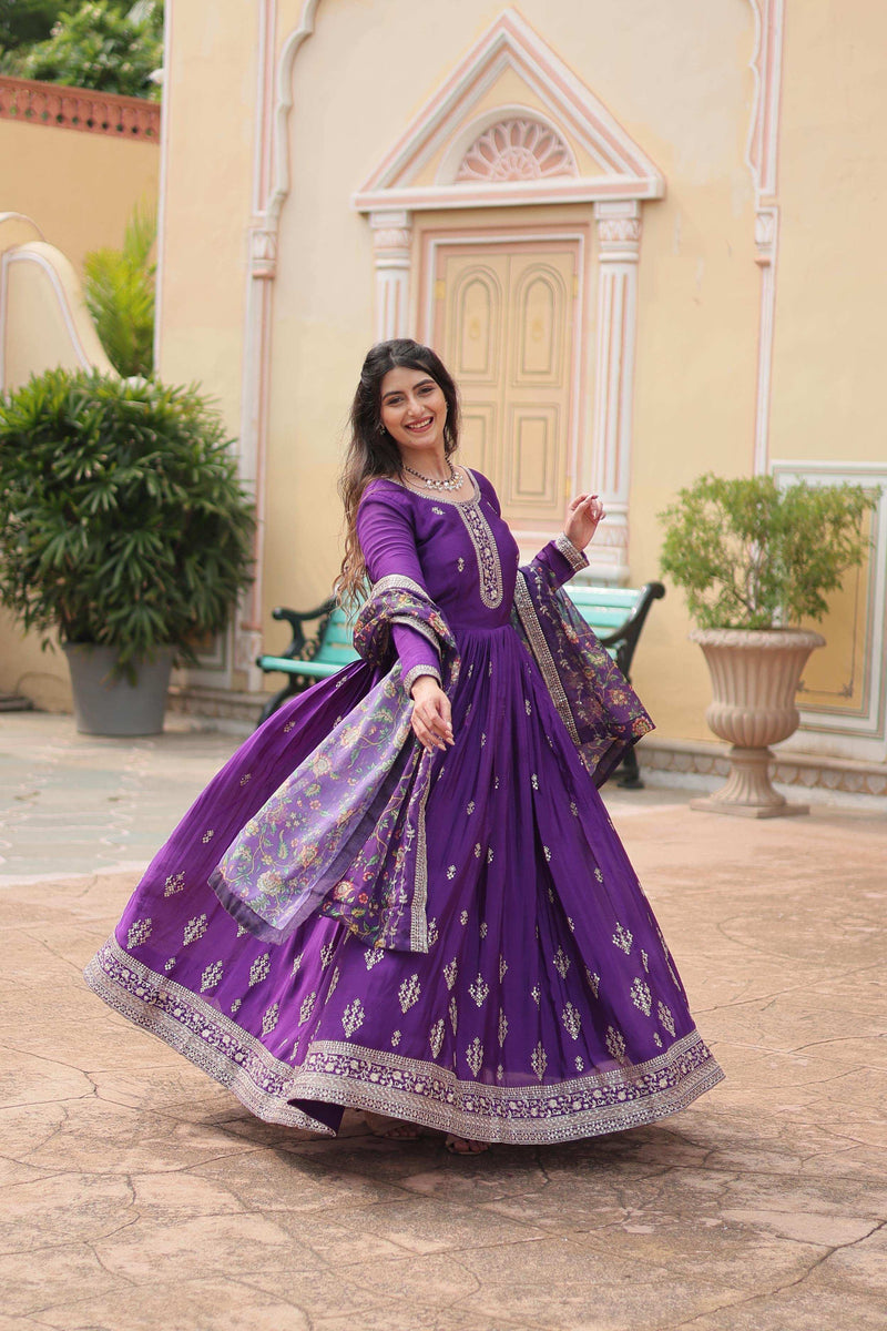 Womenline Purpal Color Designer gown