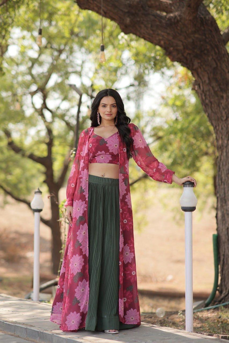 Womenline Stylish Green lehenga Choli