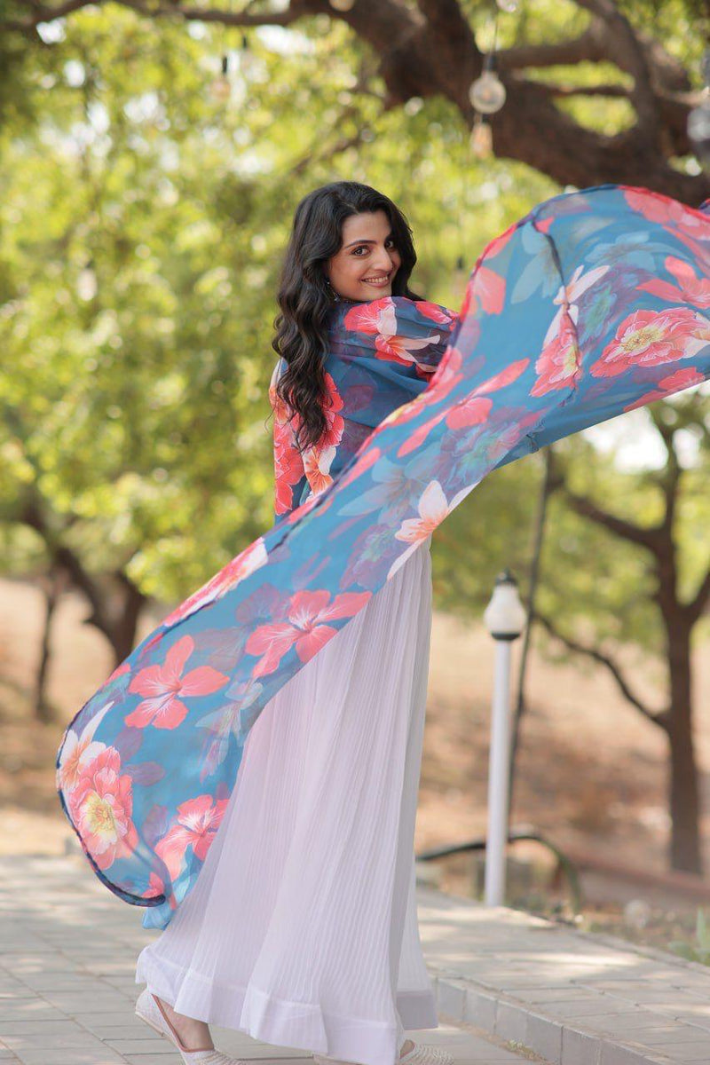 Womenline Stylish White Lehenga Choli