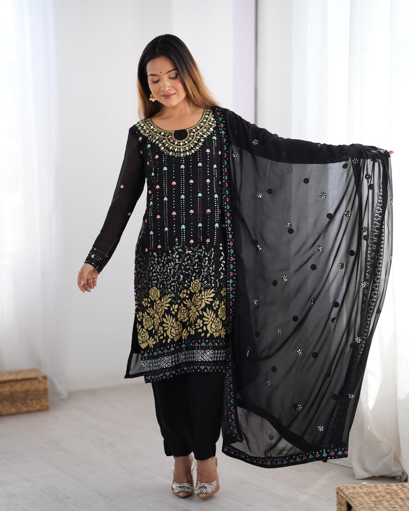 Womenline Black Color Designers Dress