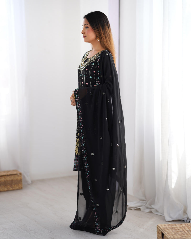 Womenline Black Color Designers Dress