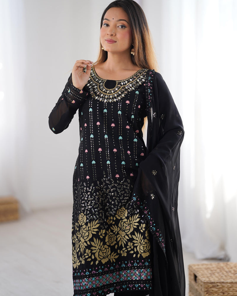 Womenline Black Color Designers Dress