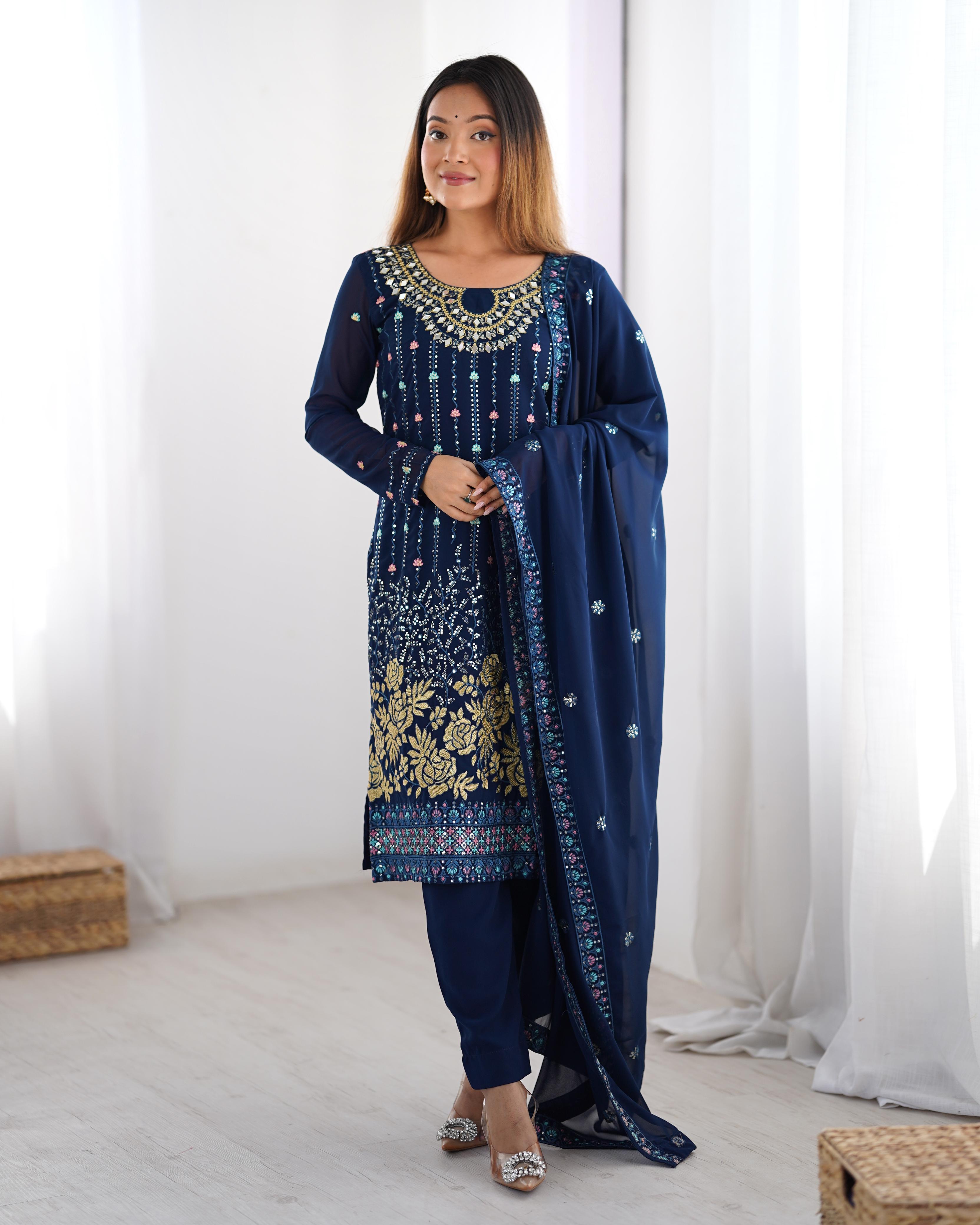 Womenline Blue Color Designers Dress
