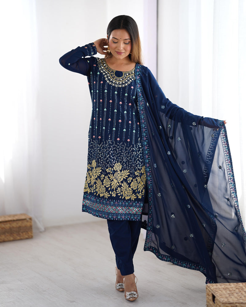 Womenline Blue Color Designers Dress