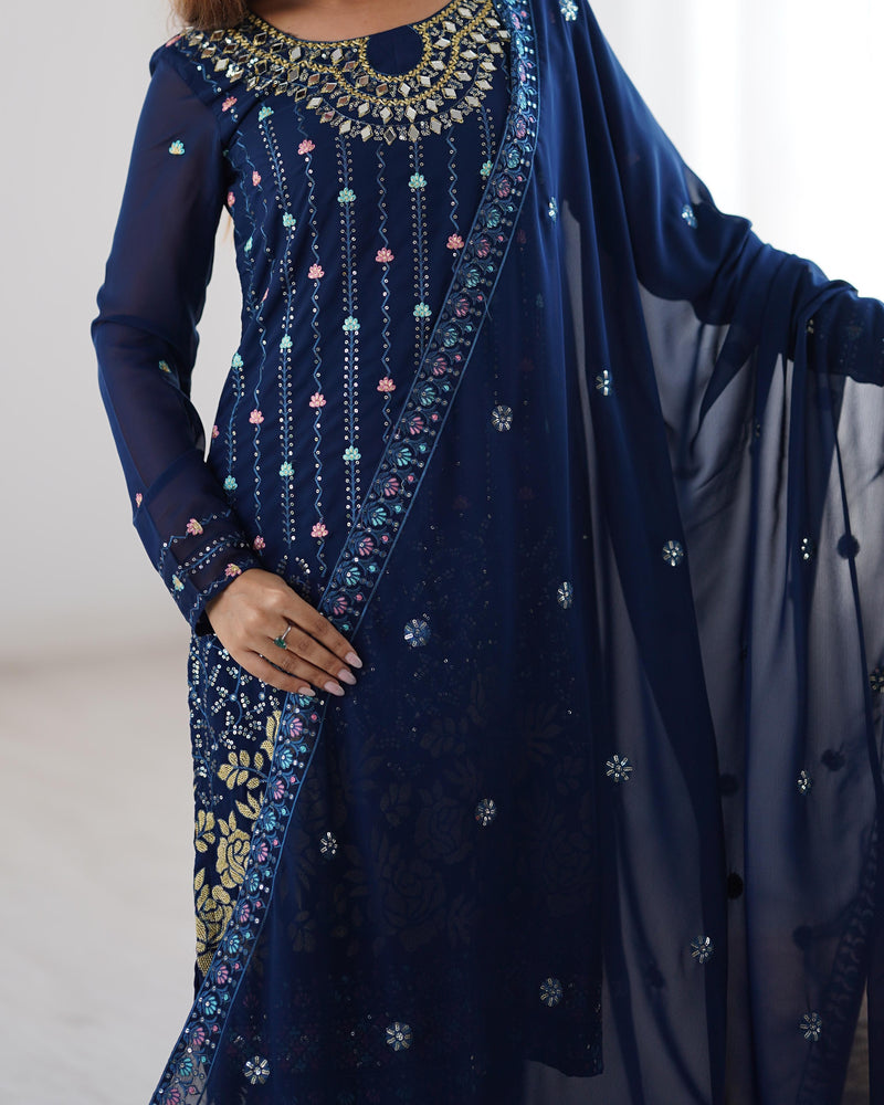 Womenline Blue Color Designers Dress