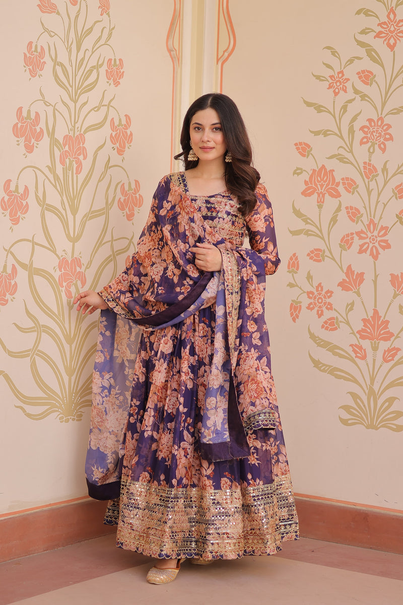 Womenline Readymade Gown-Dupatta Collection