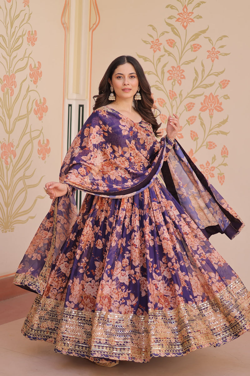 Womenline Readymade Gown-Dupatta Collection