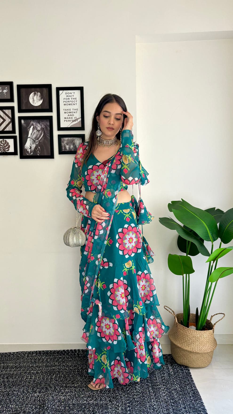 Womenline Full Stitched Lehenga Saree