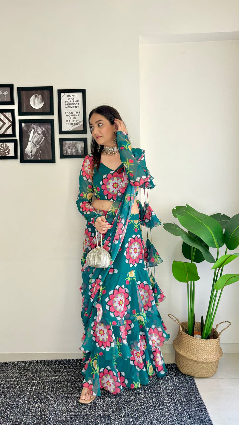 Womenline Full Stitched Lehenga Saree