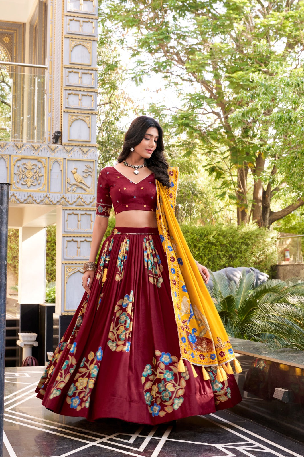 Womenline Red Color Lehenga Choli
