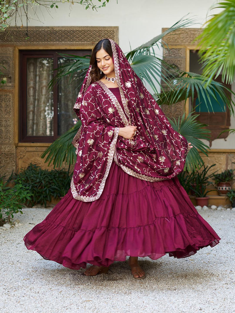 Womenline Red Color New Festival Long Gown