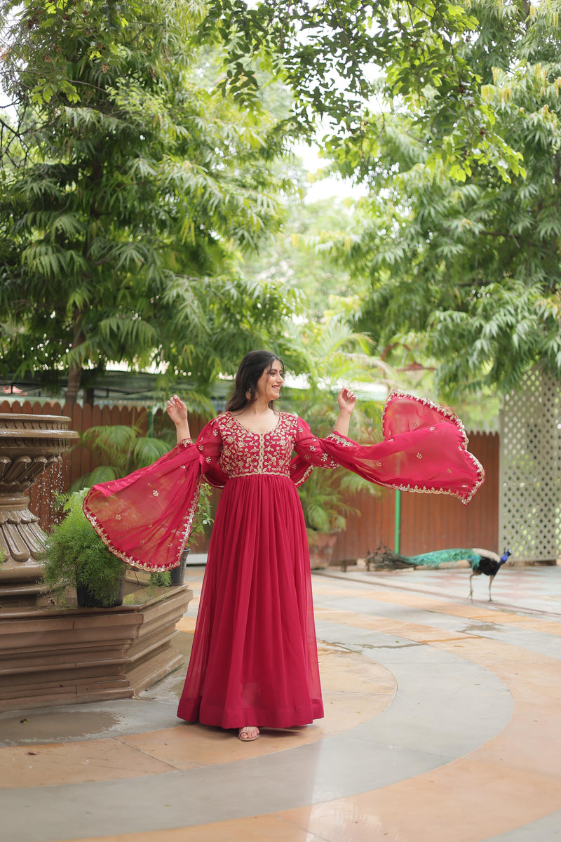 Womenline Red Color stunning outfit Gown