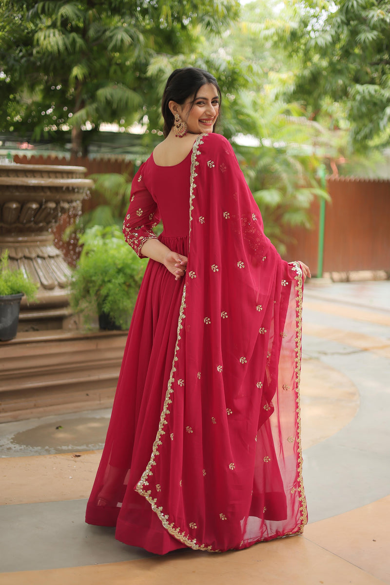 Womenline Red Color stunning outfit Gown