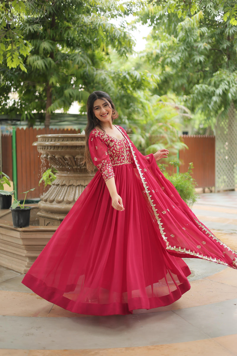 Womenline Red Color stunning outfit Gown