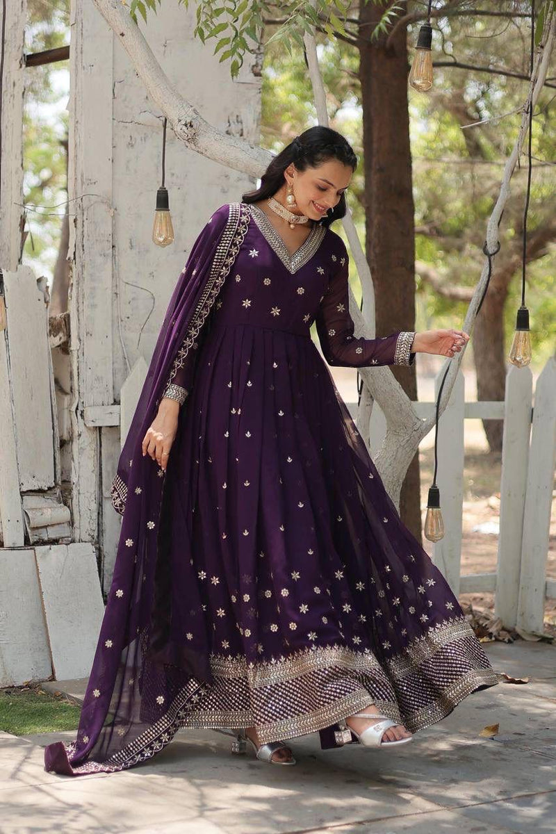 Womenline Purpal Color Epitome of Grace and Charm