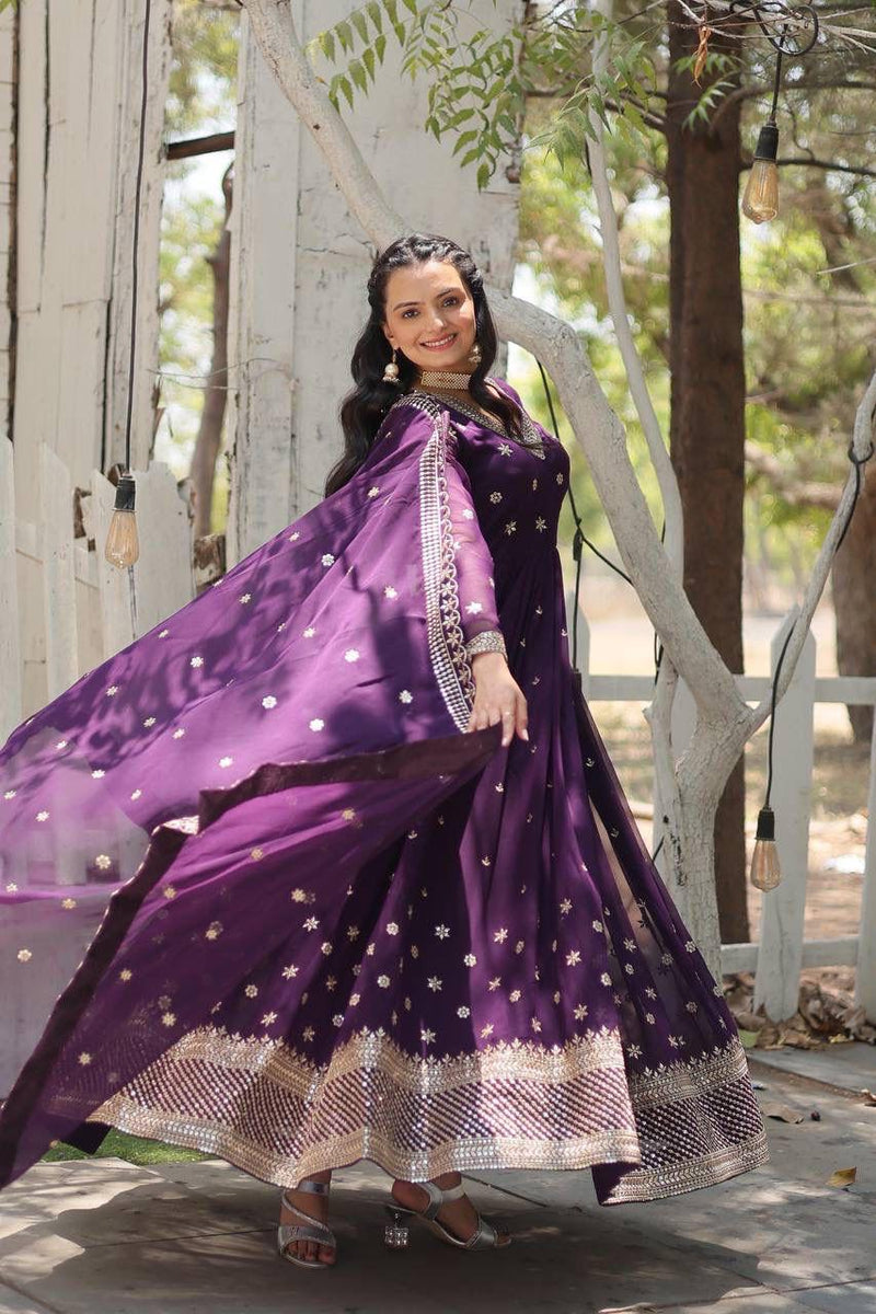 Womenline Purpal Color Epitome of Grace and Charm
