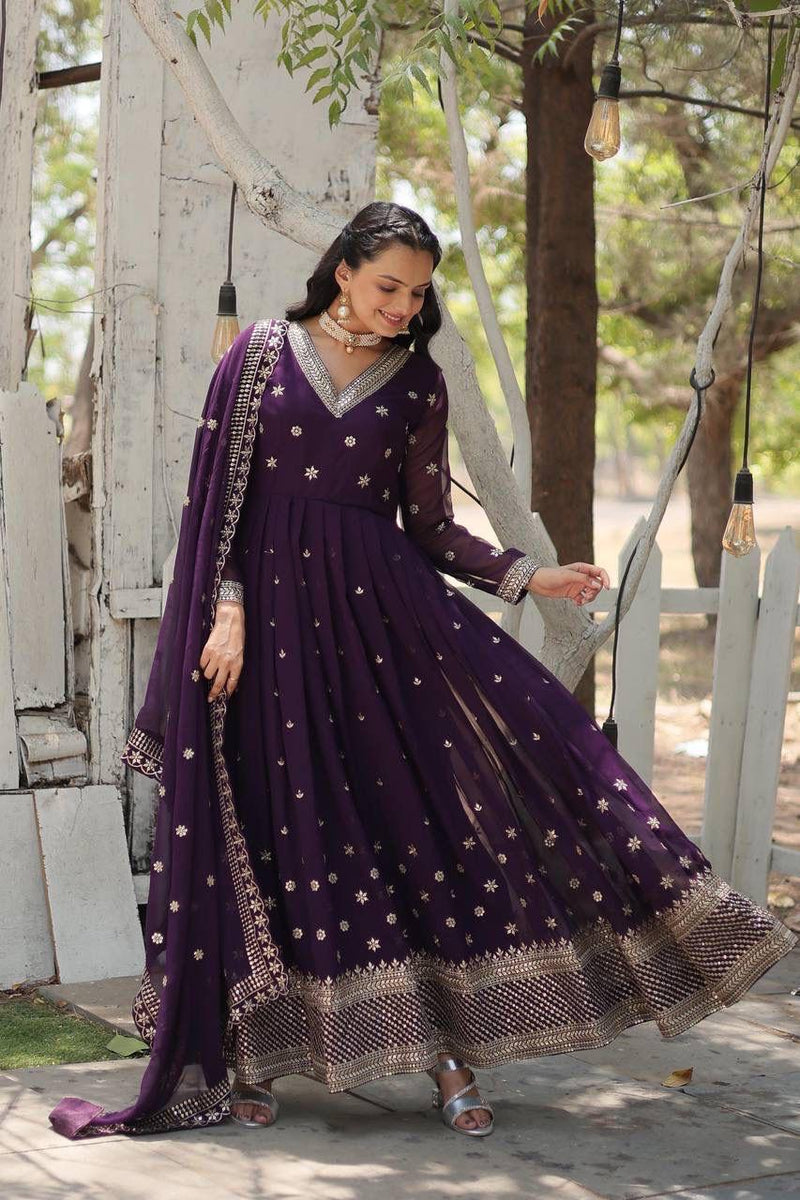 Womenline Purpal Color Epitome of Grace and Charm