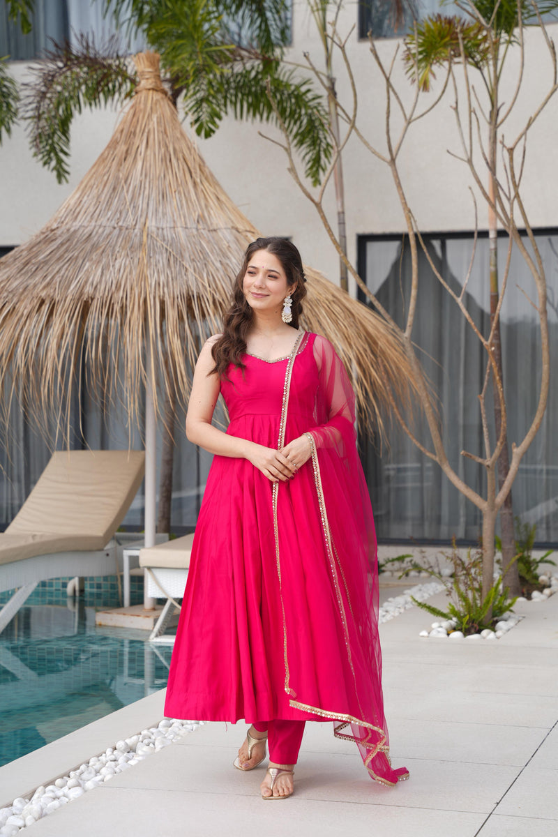 Womenline Pink Color Designer Anarkali Suit
