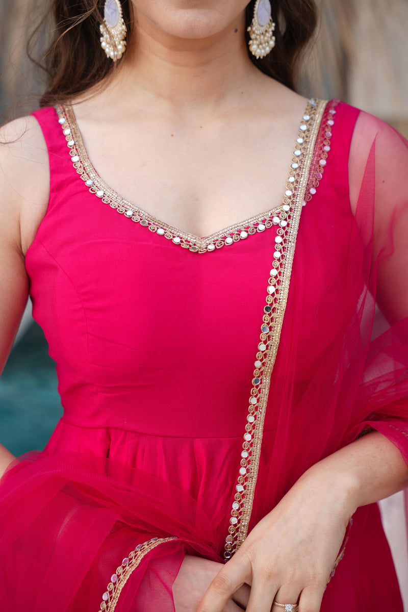 Womenline Pink Color Designer Anarkali Suit