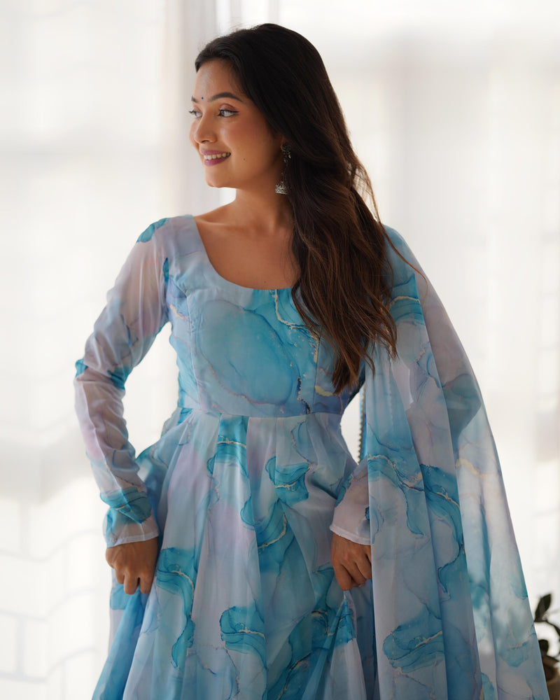 Womenline This colourfull lightweight Anarkali Suit