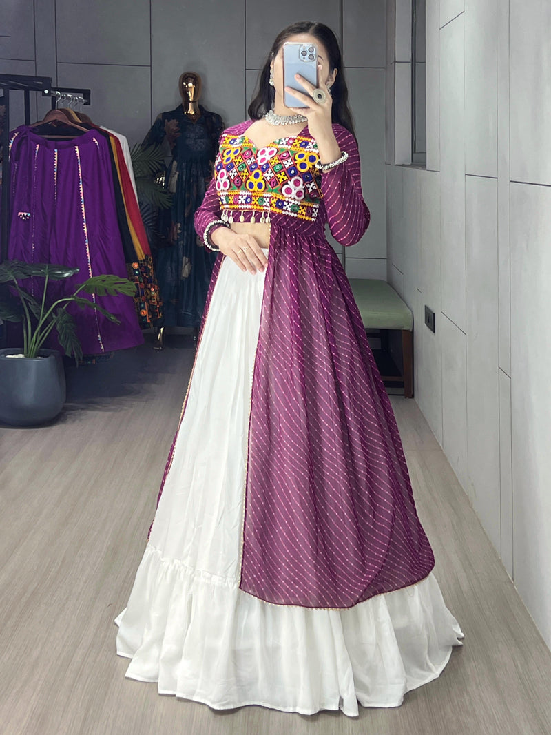 Womenline Leheriya Prints Kurtis With Traditional Lehenga Sets