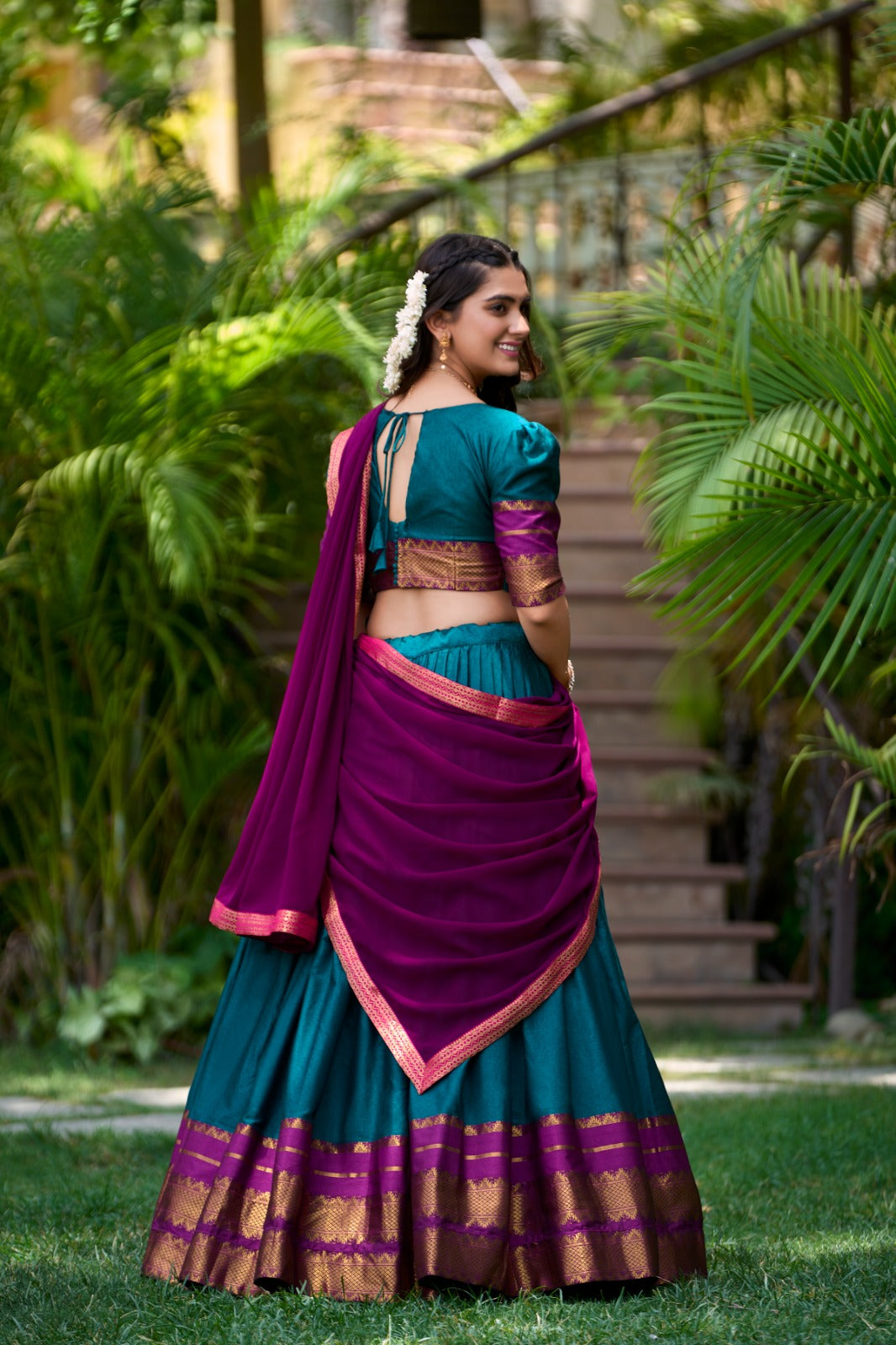 Womenline Rama Color Cotton Lehenga Choli