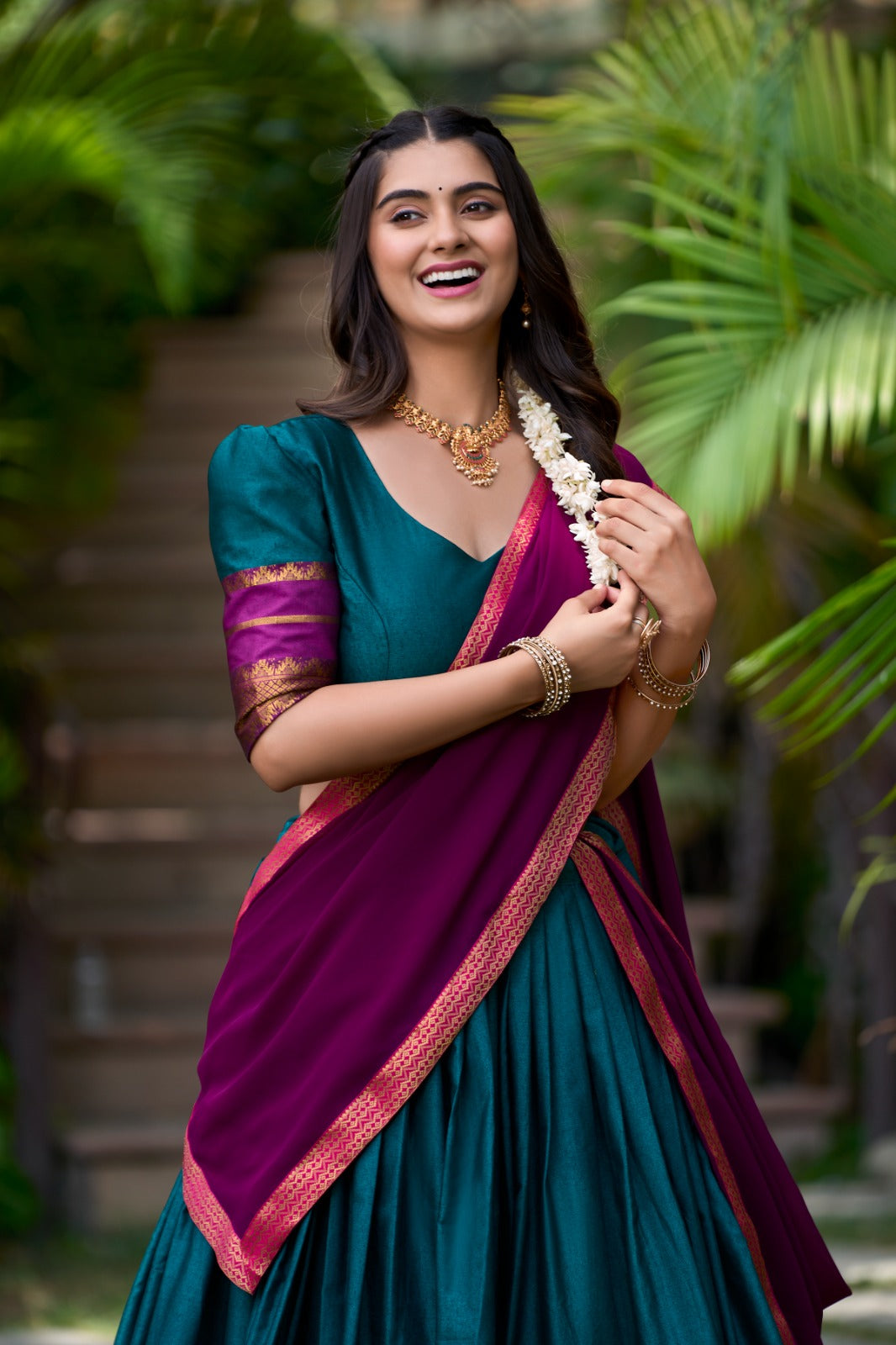 Womenline Rama Color Cotton Lehenga Choli