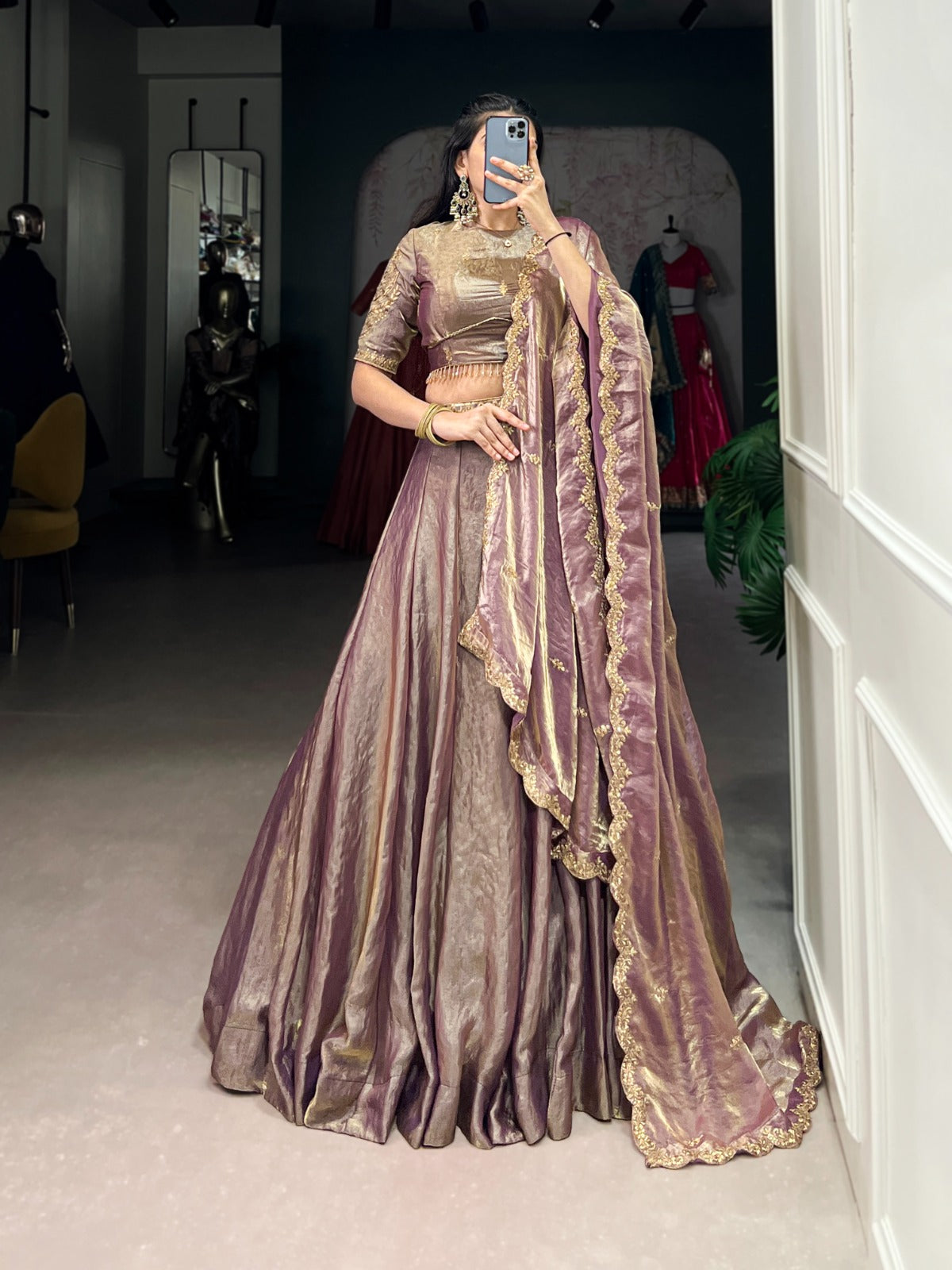 Womenline Lavender Color Fendi Pastel Lehenga Choli