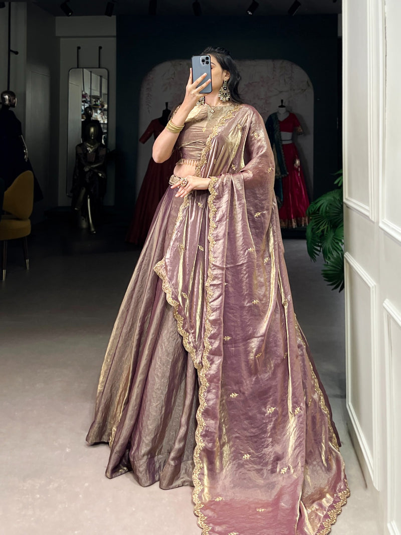 Womenline Lavender Color Fendi Pastel Lehenga Choli