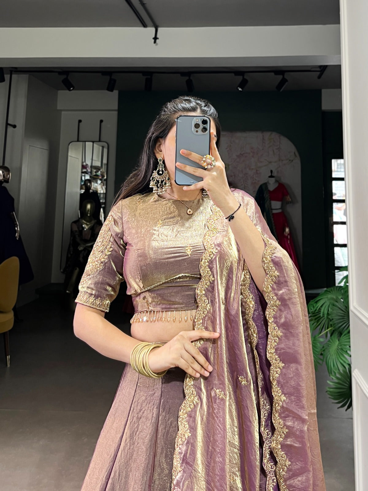 Womenline Lavender Color Fendi Pastel Lehenga Choli