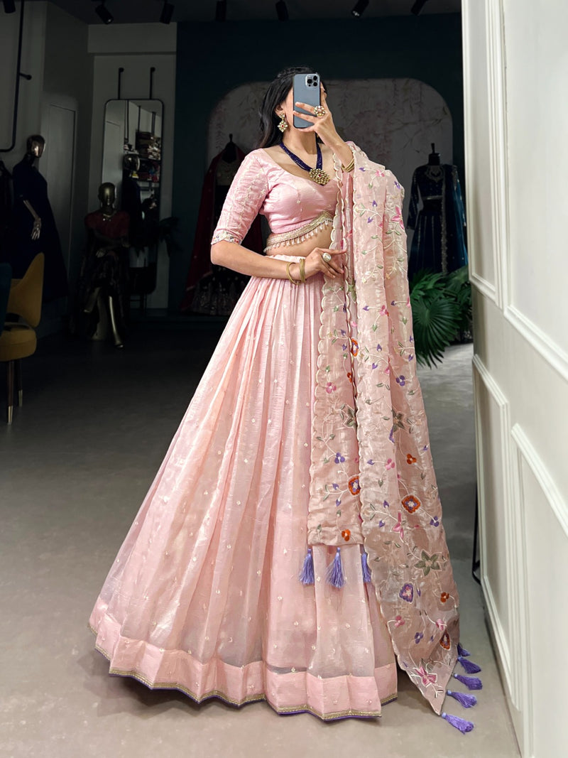 Womenline Gold Crush Lehenga Choli