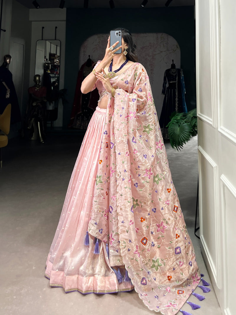 Womenline Gold Crush Lehenga Choli
