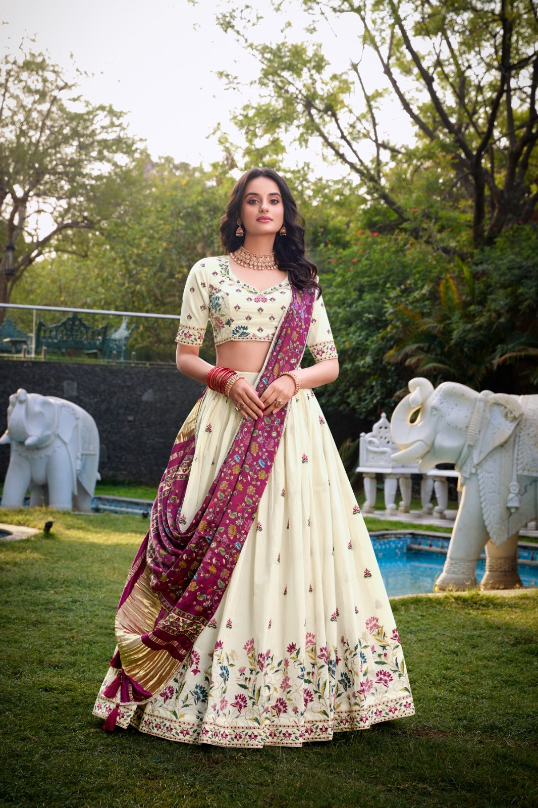 Womenline FLW Khadi Cotton Lehenga Choli