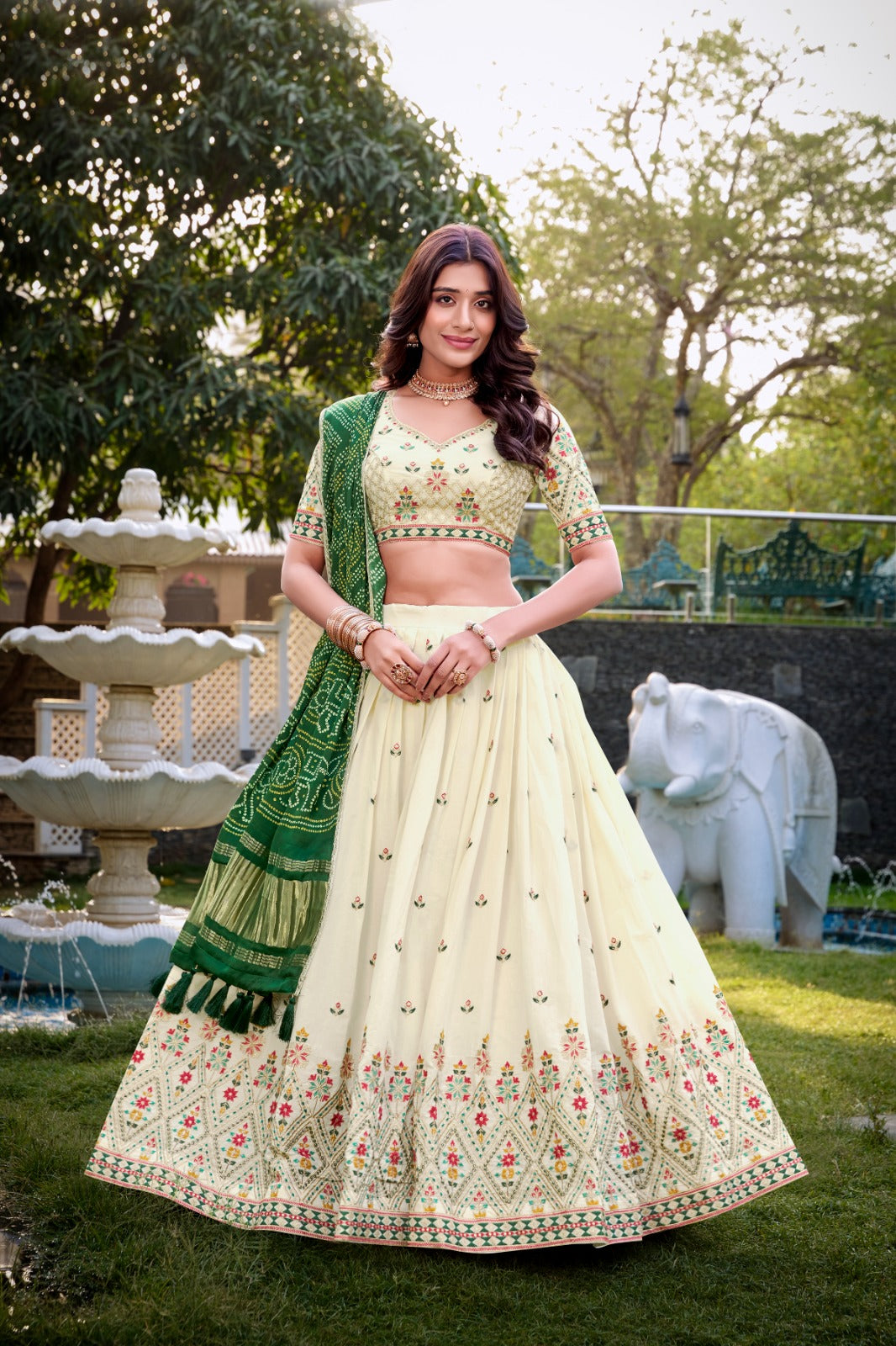 Womenline SQR Khadi Cotton Lehenga Choli