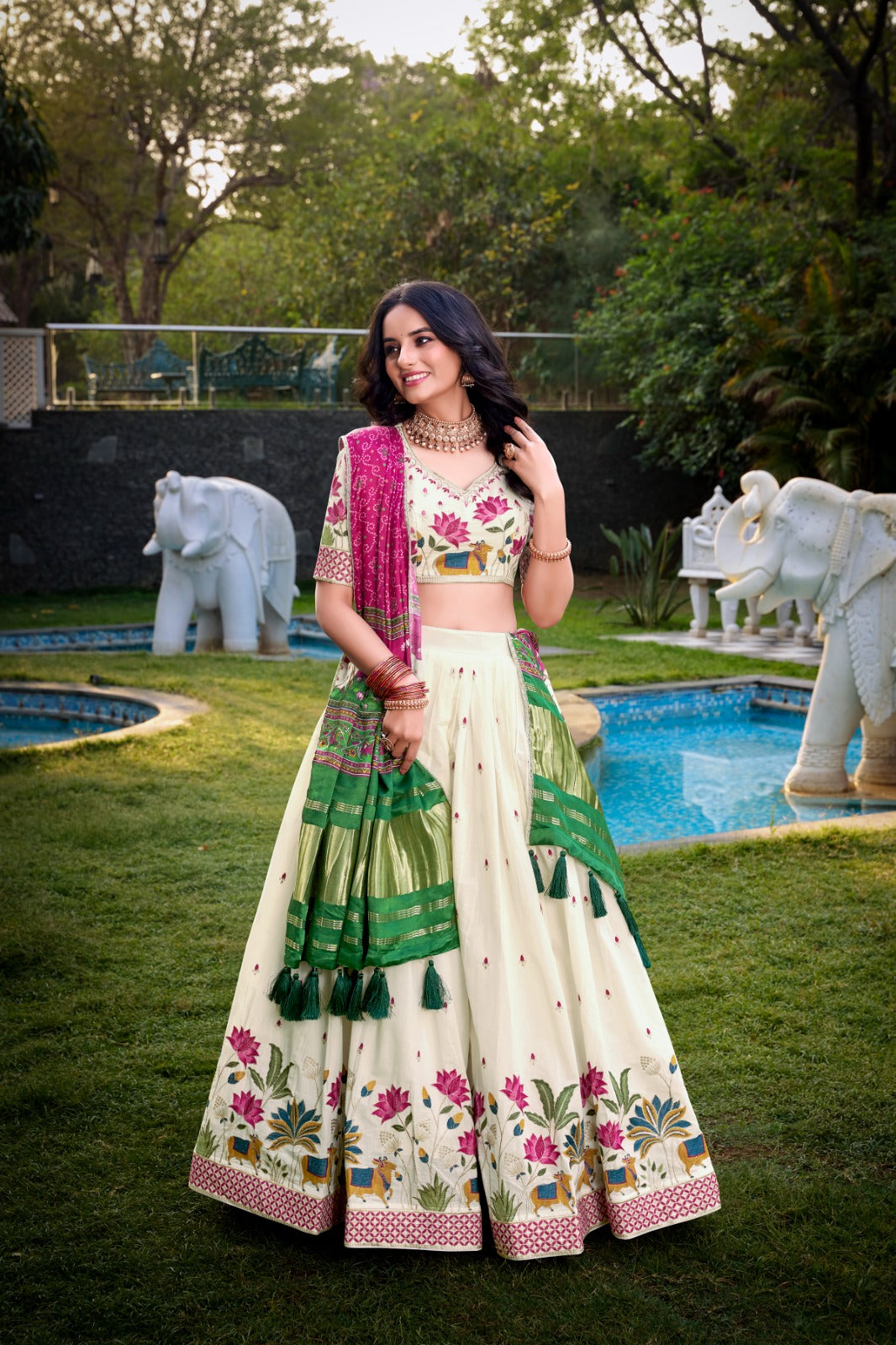 Womenline LUS Khadi Cotton Lehenga Choli