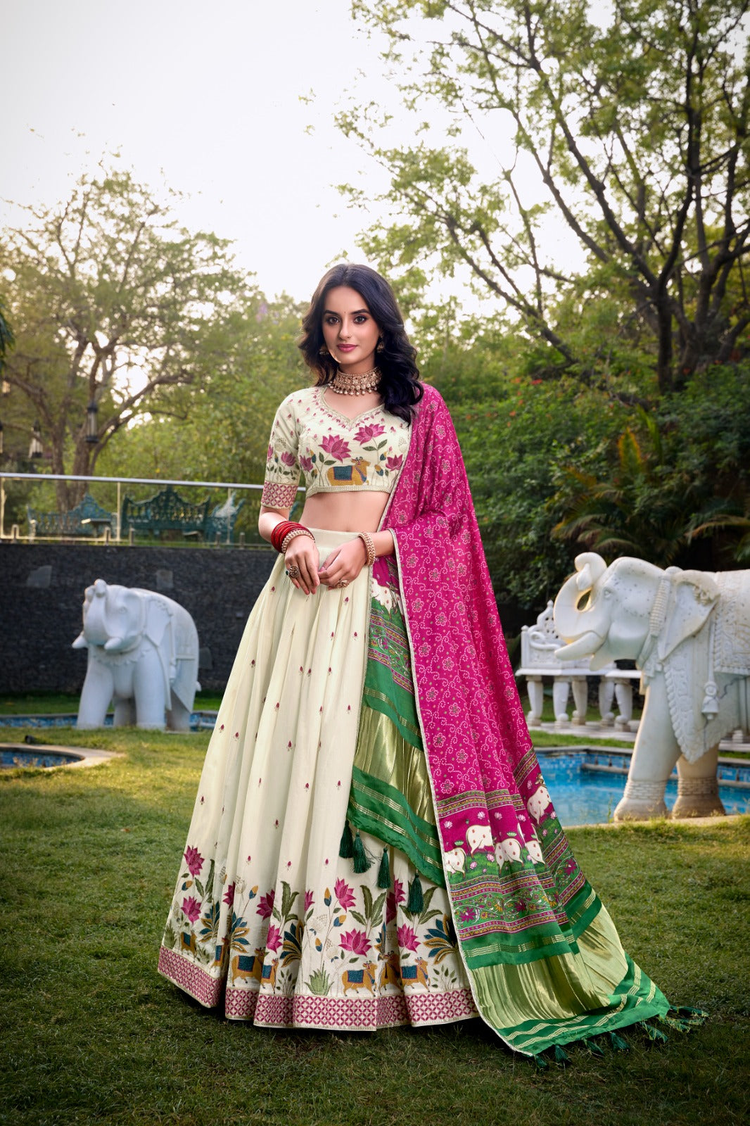 Womenline LUS Khadi Cotton Lehenga Choli
