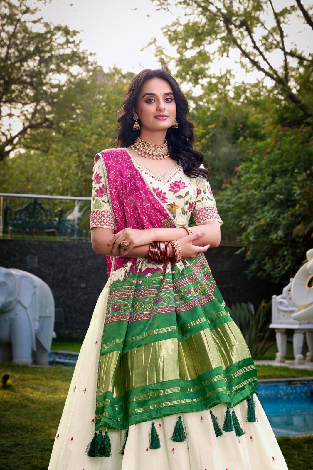 Womenline LUS Khadi Cotton Lehenga Choli