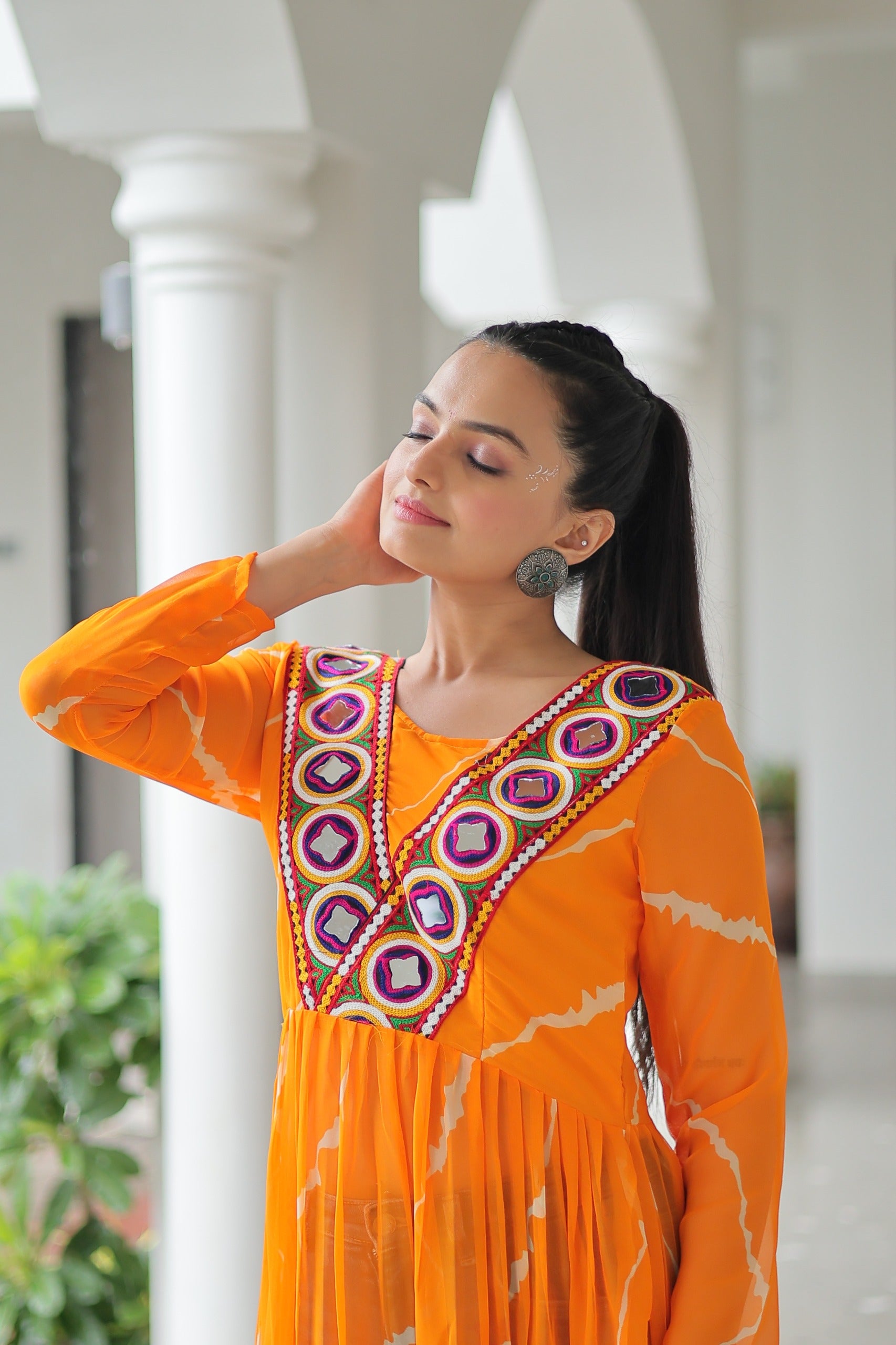 Womenline Yellow Color Faux Georgette Kurti