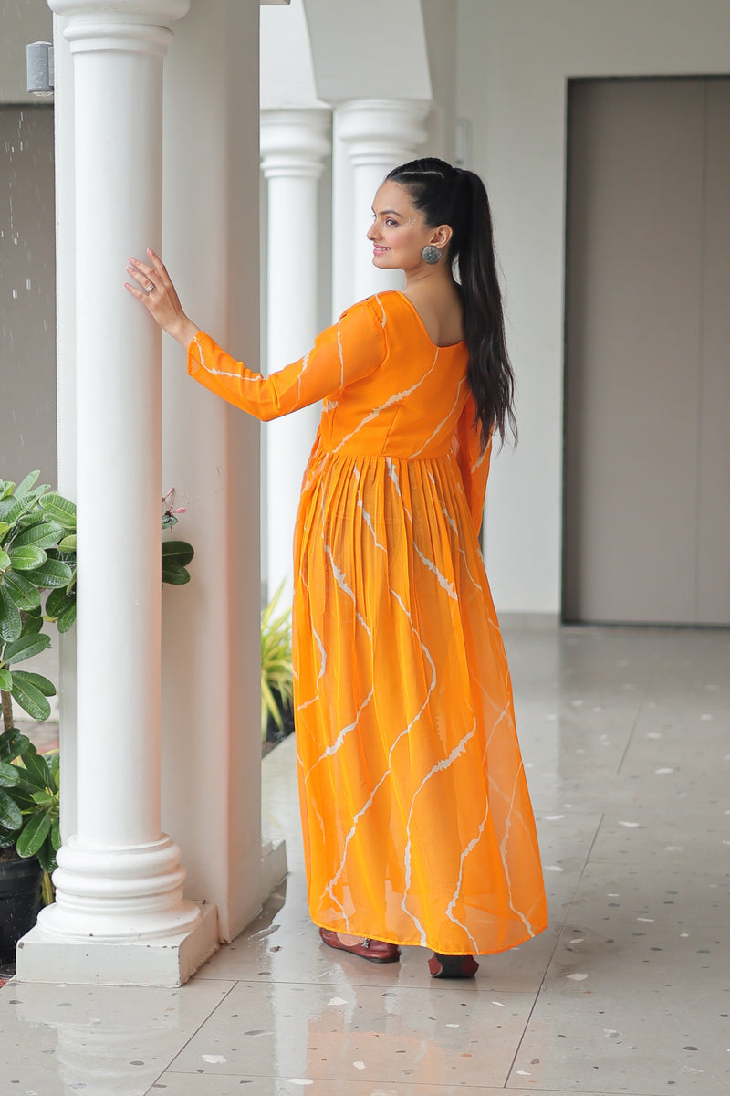 Womenline Yellow Color Faux Georgette Kurti