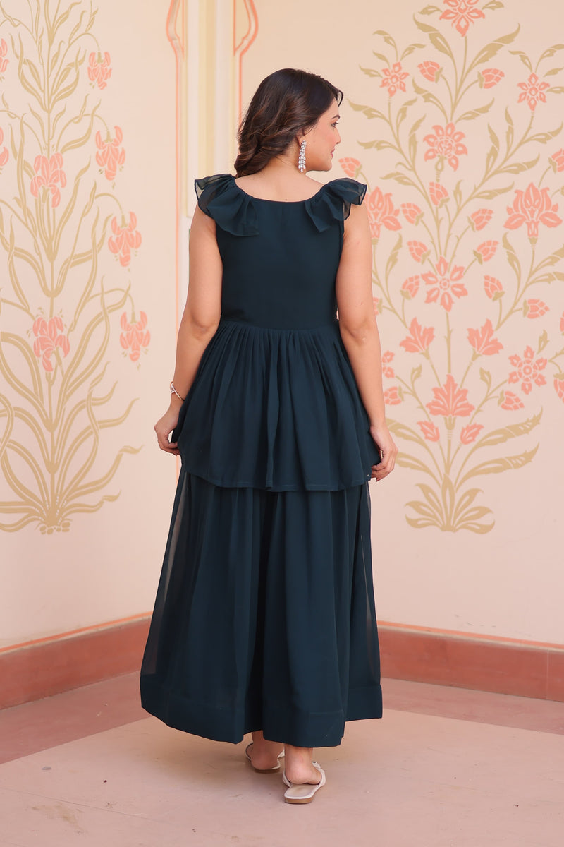 Womenline Rama Color Faux Blooming Gown