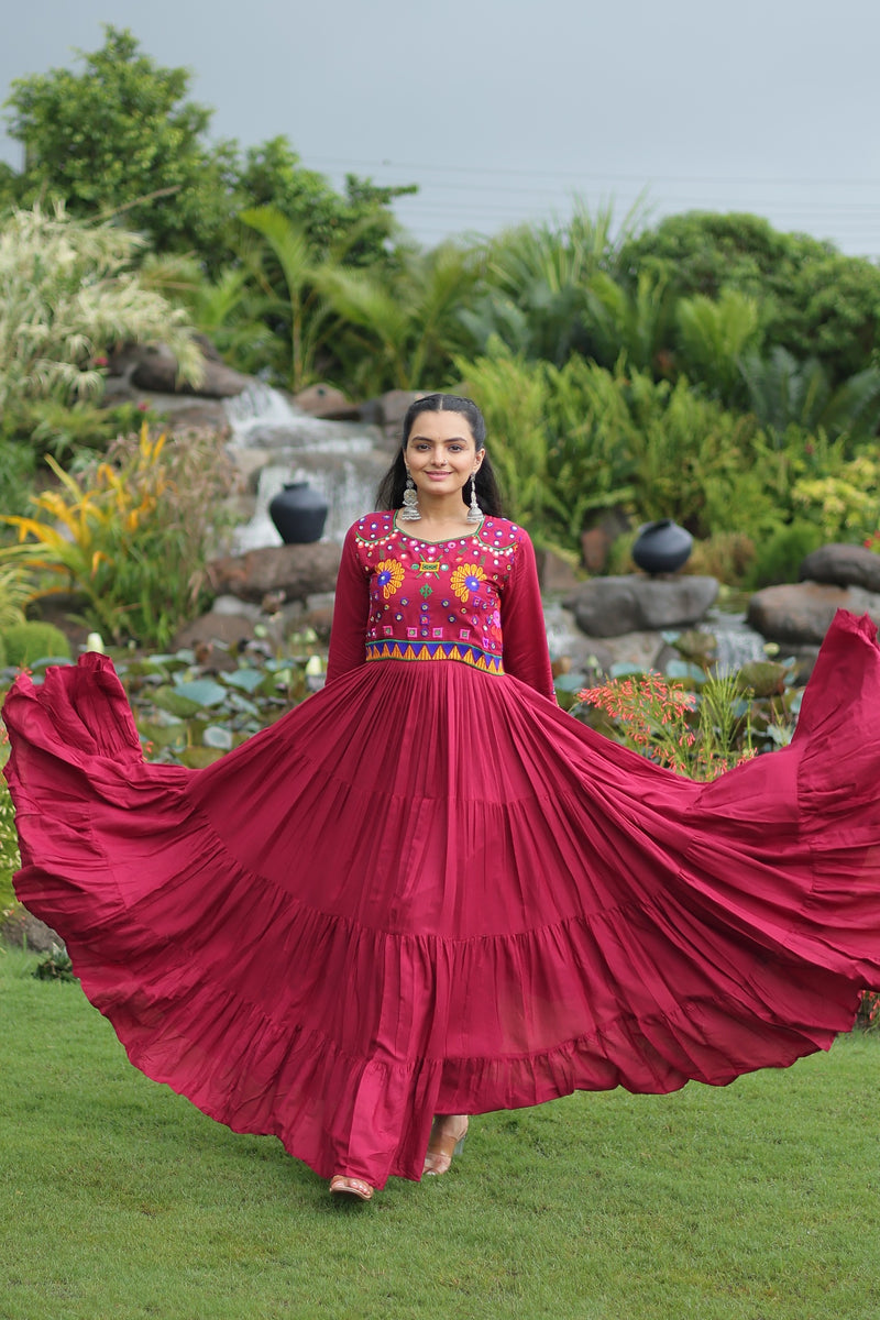 Womenline Chic Drapes Navratri Special Gown