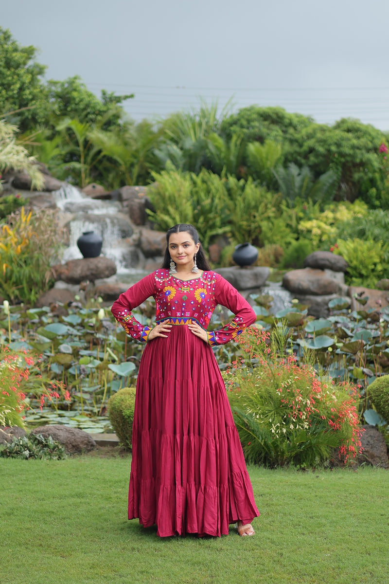 Womenline Chic Drapes Navratri Special Gown