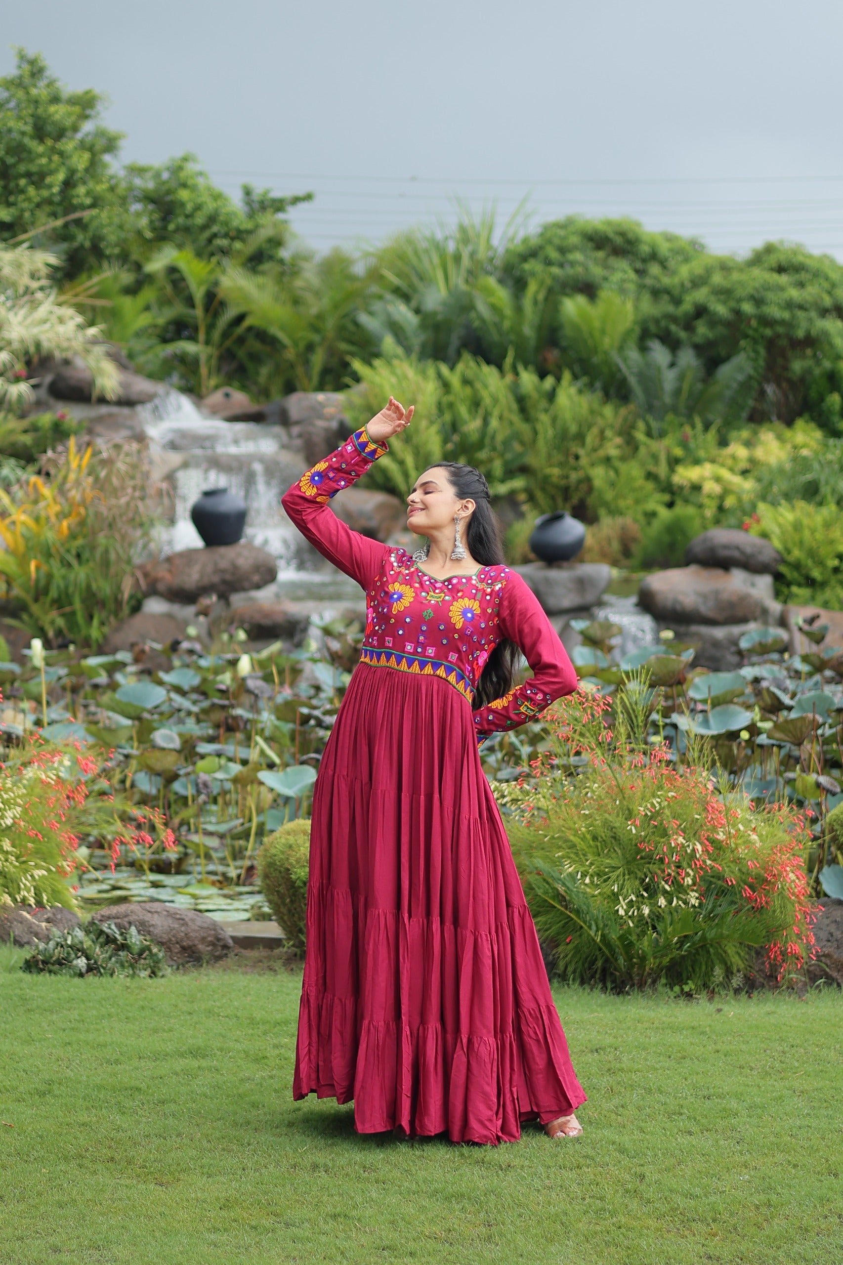 Womenline Chic Drapes Navratri Special Gown