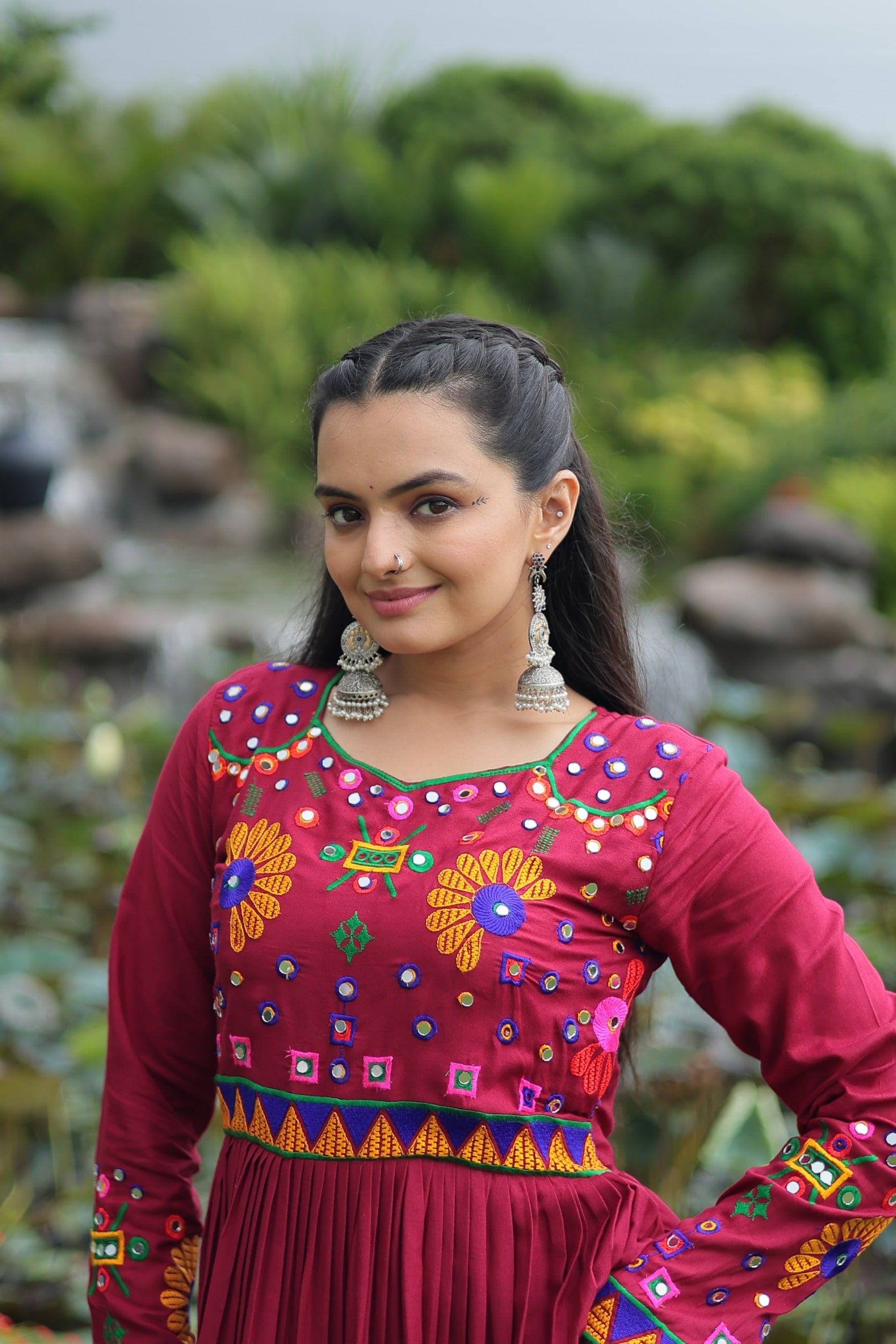 Womenline Chic Drapes Navratri Special Gown