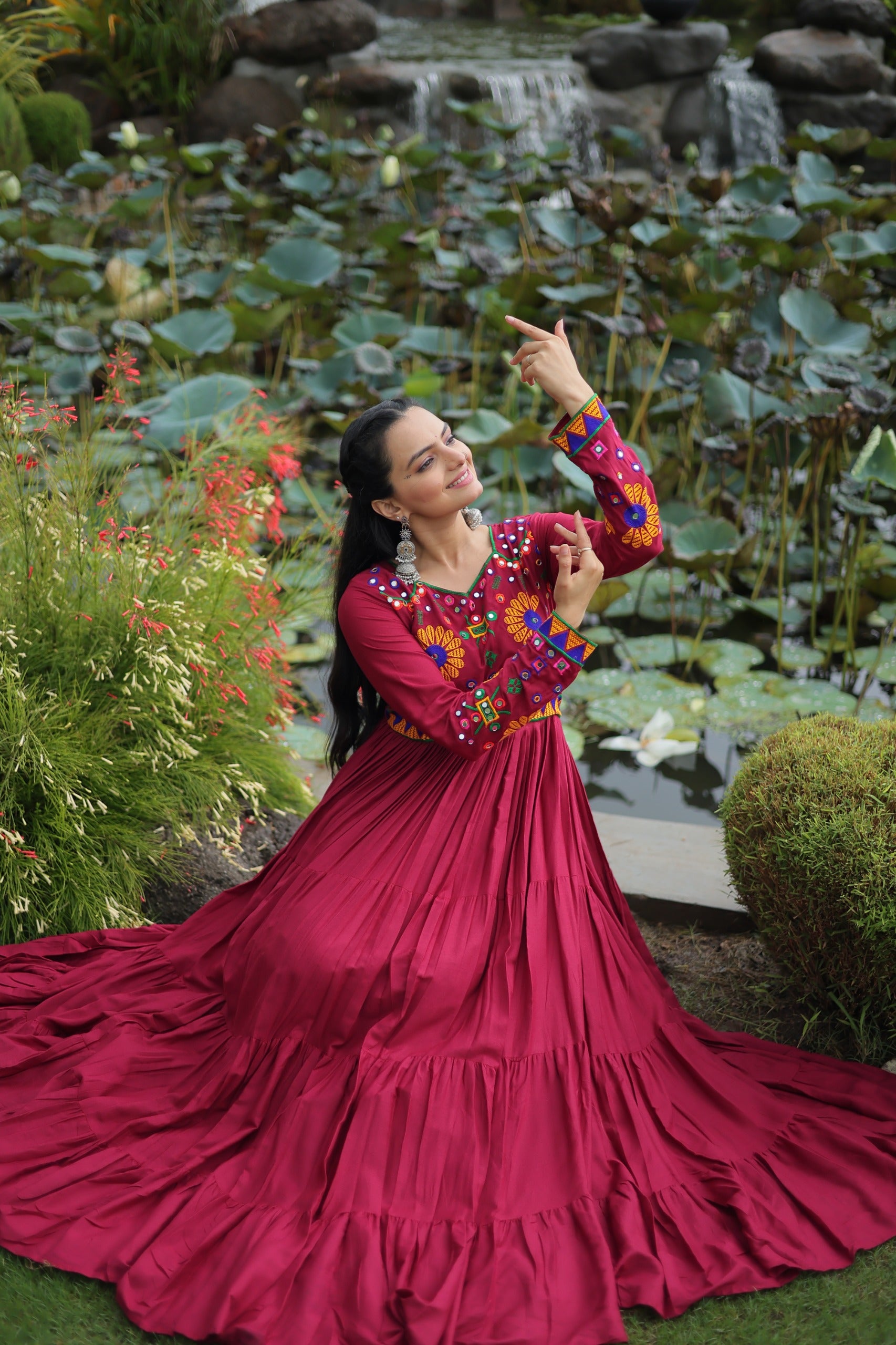 Womenline Chic Drapes Navratri Special Gown