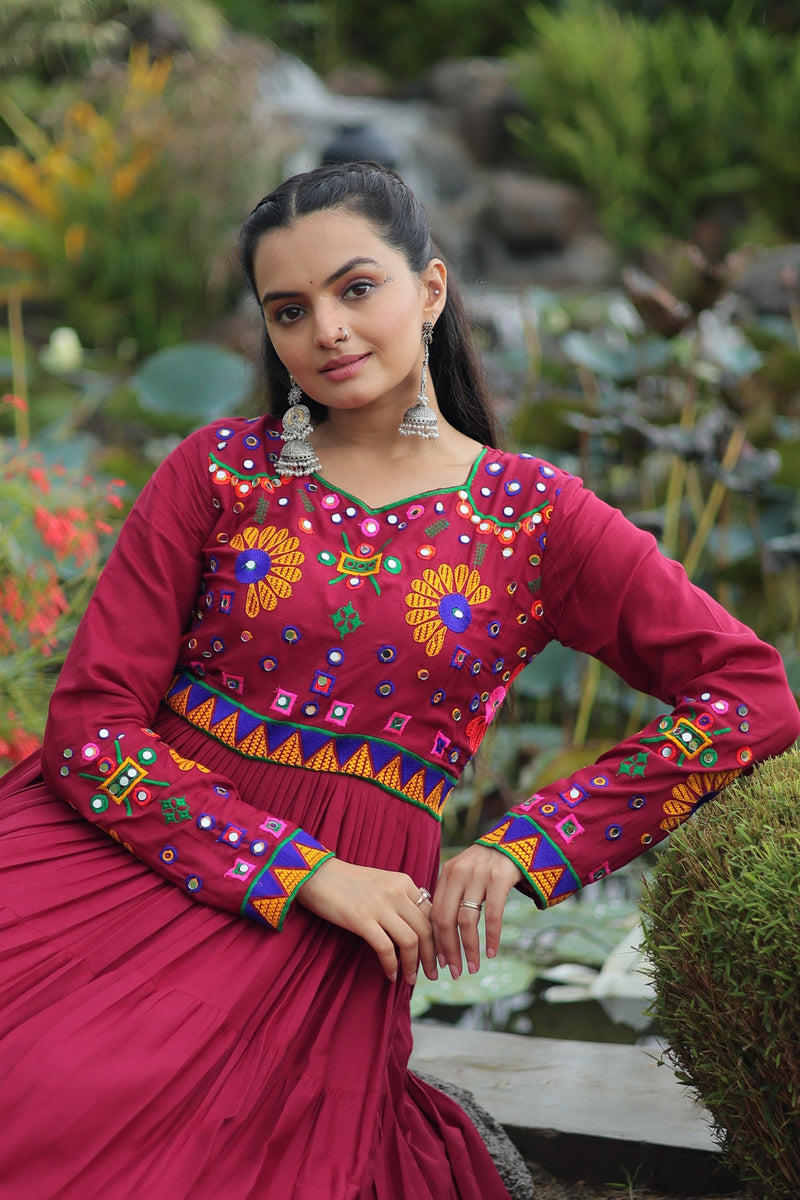 Womenline Chic Drapes Navratri Special Gown