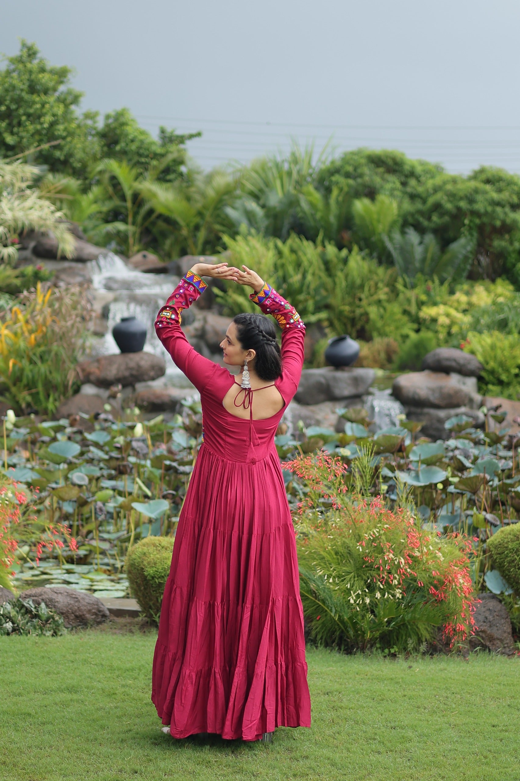 Womenline Chic Drapes Navratri Special Gown