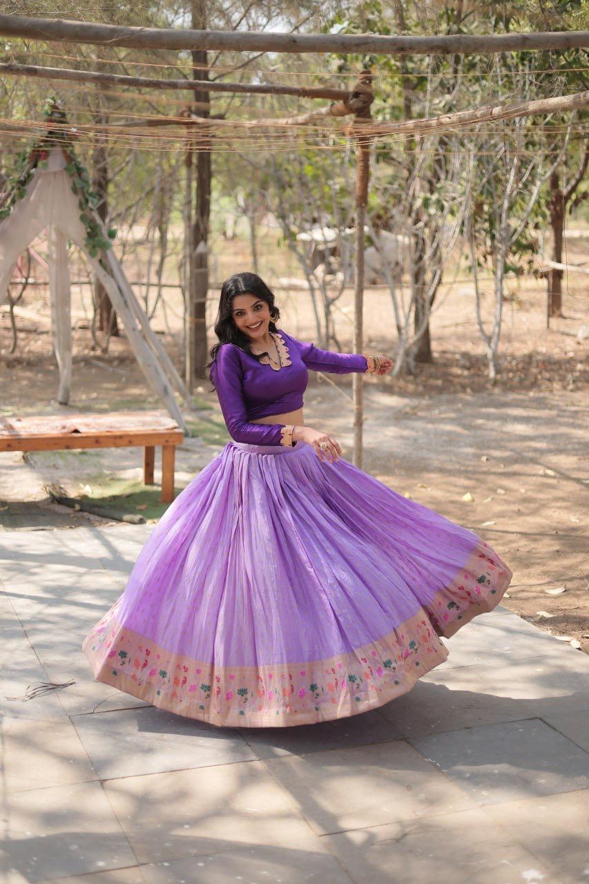 Womenline Lavender Color Pure Dayble Viscose Lehenga Choli