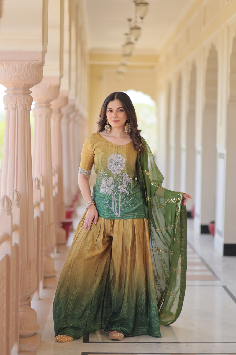 Womenline Designer Readymade Top-Sharara-Duppatta