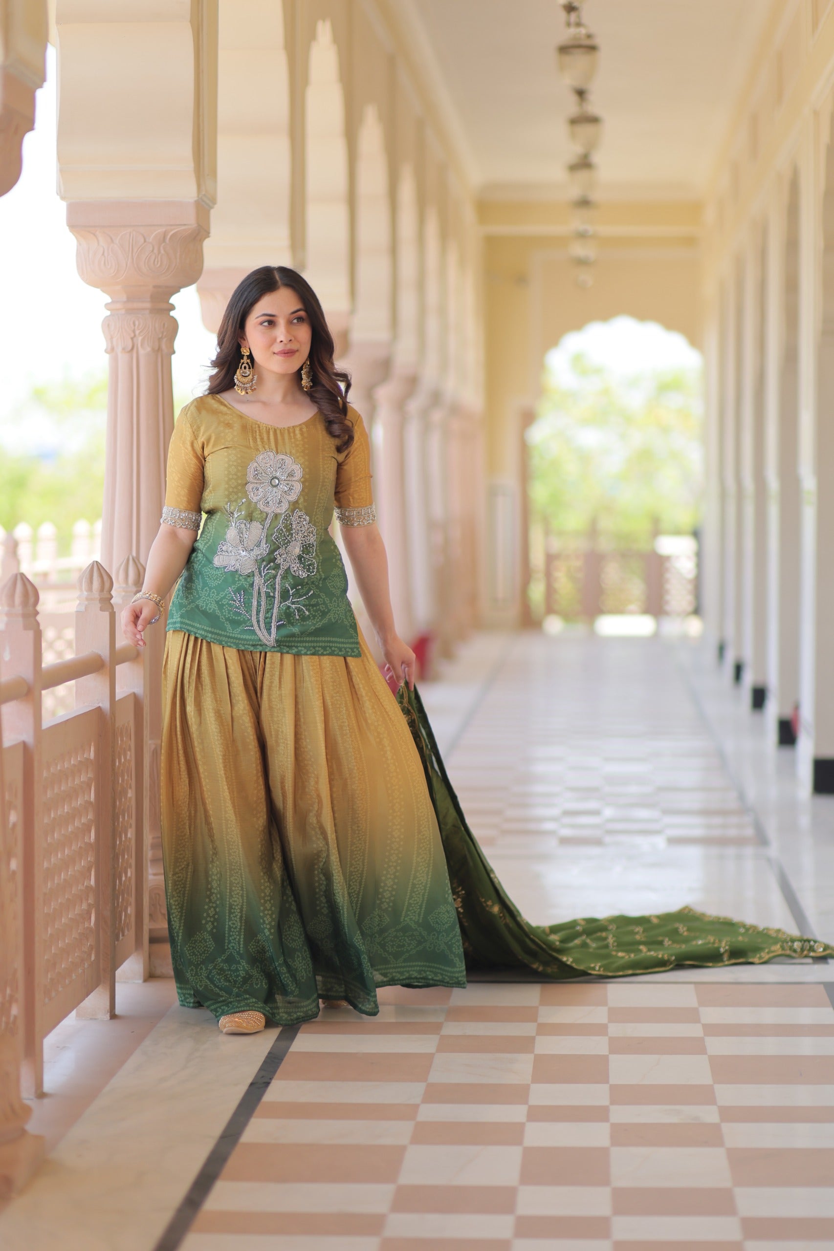 Womenline Designer Readymade Top-Sharara-Duppatta